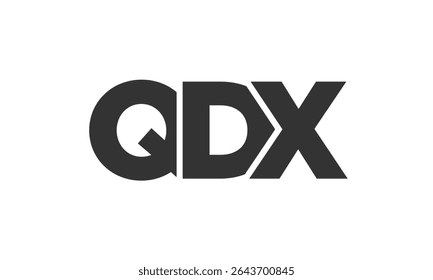 QDX logo design template with strong and modern bold text. Initial based vector logotype featuring simple and minimal typography. Trendy company identity ideal for businesses brand presence.