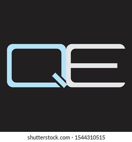 QE Abstrac logo vector Monogram isolated on black background