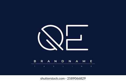 QE Abstract letter logo. This logo icon incorporate with abstract shape in the creative way