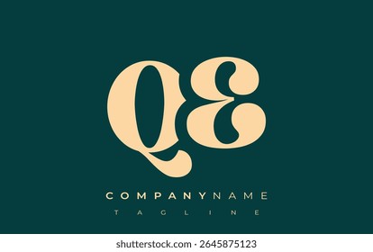 QE Diseño de logotipos de tipografía Abstractas creativa. Logotipo elegante que combina tipografía atrevida y Formas creativas, ideal para soluciones de marca e identidad.