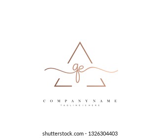QE initial handwriting logo template vector