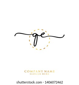 QE Initial handwriting logo template