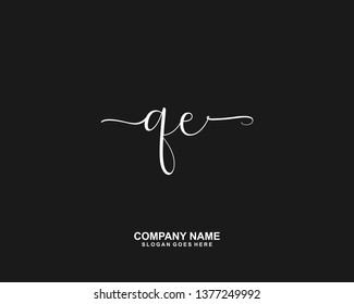 QE Initial handwriting logo vector