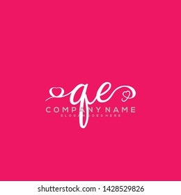 QE Initial handwriting logo vector