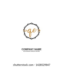 QE Initial handwriting logo vector