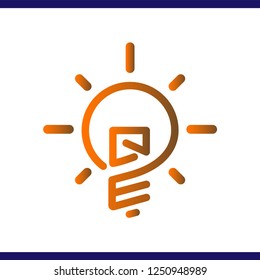 QE Initial Letter with creative bulb Logo vector element. Initial letter bulb Logo Template