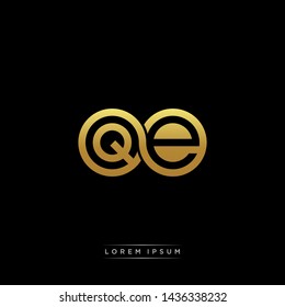 QE initial letter linked circle capital monogram logo modern template