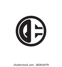 QE initial letters circle monogram logo