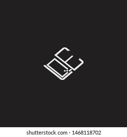 QE Initial Logo letters with rotate squere template