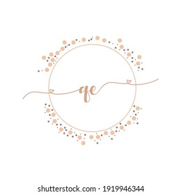 QE Initial monogram handwriting luxury illustration