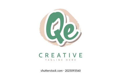 QE Initials, handwriting logo vector