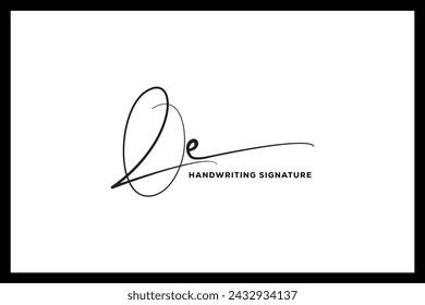 QE initials Handwriting signature logo. QE Hand drawn Calligraphy lettering Vector. QE letter real estate, beauty, photography letter logo design.