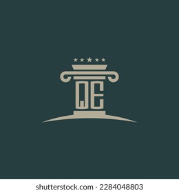 QE paraphiert Gesetz der Justiz Logo Vektordesign-Vorlage