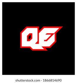 Logo de QE para juegos, deportes, tecnología, digital, comunitaria o empresarial. Diseño del logotipo QE