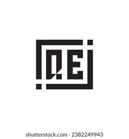 QE minimalist geometric symbol logo in high quality professional design that will print well across any print media