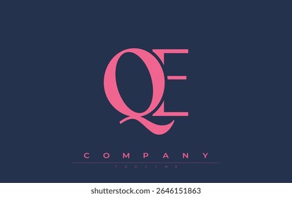 QE Modern Initials Logo Design. Branding logo with stylized initials showcasing bold design and modern aesthetic. Ideal for professional business branding or creative projects focusing on minimalistic