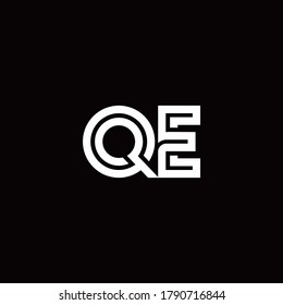 QE monogram logo with abstract line design template