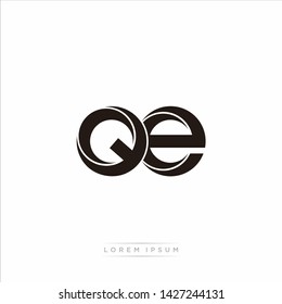 qe q e Initial Letter Split Lowercase Modern Monogram linked outline rounded logo