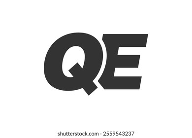 QE Techno Editable Font Logo For Corporate Branding. Bold, Futuristic Design With Unique Typographic Ideas. Minimal Custom Type And Dynamic Letter Variations For Promotion, Printing, And Book Titles