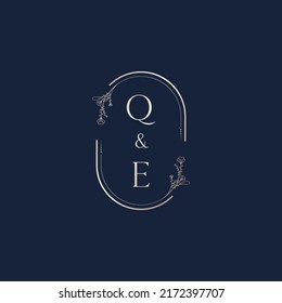 QE wedding initial logo letters in high quality professional design that will print well across any print media