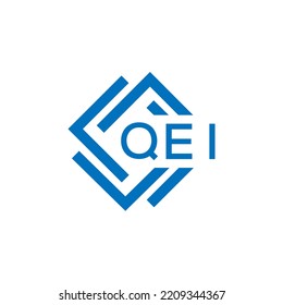 Diseño del logotipo de la letra QEI sobre fondo blanco. El concepto del logo de la carta circular creativa QEI. Diseño de letras QEI.
