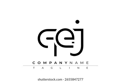 QEJ abstract letter design. Modern Business Logo Design With Abstract Typography and Contemporary Style