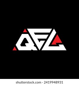 QEL triangle letter logo design with triangle shape. QEL triangle logo design monogram. QEL triangle vector logo template with red color. QEL triangular logo Simple, Elegant, and Luxurious design.