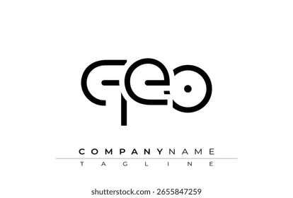 Abstraktes QEO Briefdesign. Modernes Business-Logo-Design mit abstrakter Typografie und zeitgenössischem Stil