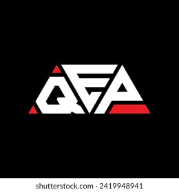 QEP triangle letter logo design with triangle shape. QEP triangle logo design monogram. QEP triangle vector logo template with red color. QEP triangular logo Simple, Elegant, and Luxurious design.
