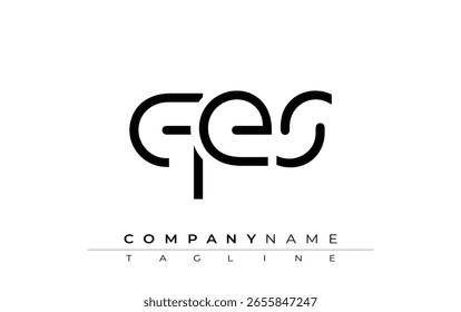 Diseño de carta abstracta QES. Diseño moderno del logotipo del negocio con tipografía Abstractas y estilo contemporáneo