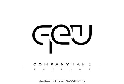Diseño de letra abstracta QEU. Diseño moderno del logotipo del negocio con tipografía Abstractas y estilo contemporáneo