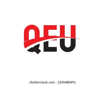 Letra QEU Ilustración del vector de diseño del logotipo inicial