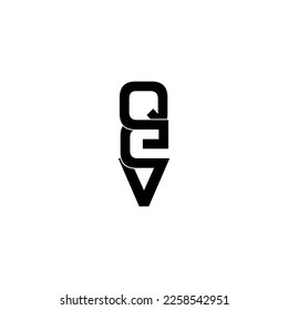 diseño del logotipo de la letra monograma de la tipografía de qev