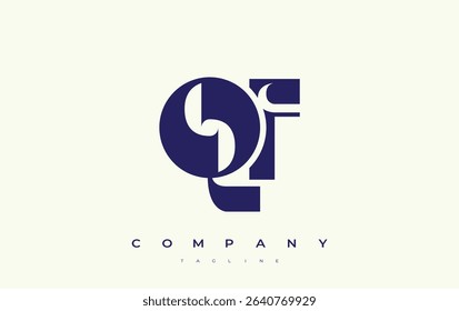 QF Abstract Geometric Logo Design. Modern and elegant logo design with simplistic typography elements, showcasing branding excellence.