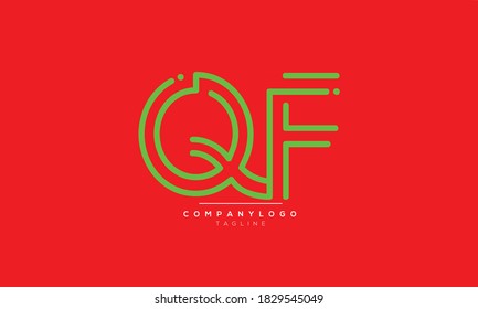 Abstrakte QF-Initialen Textlogo-Design