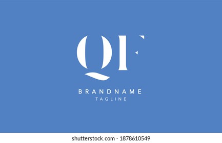 QF Alphabet initial Letter Monogram Icon Logo vector illustration