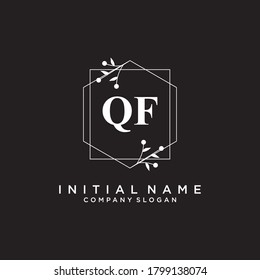 QF Beauty vector initial logo, handwriting logo of initial signature, wedding, fashion, jewerly, boutique, floral and botanical with creative template for any company or business.
