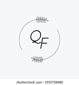 QF Beauty vector initial logo, handwriting logo of initial signature