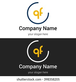 QF business logo icon design template elements. Vector color sign.