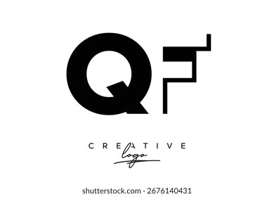 QF Creativo Minimalista Espacio Negativo Logo Latter con Monograma Moderno para Branding y Negocio Lettermark Logo con Letras Iniciales Diseño de Logo para Branding.