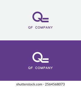 QF Creative And Modern QF Logo. Initial Letter QF Logo Design on different Background.
