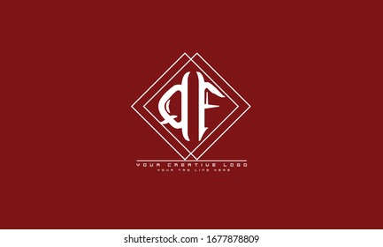 QF FQ abstract vector logo monogram template