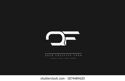 QF FQ abstract vector logo monogram template