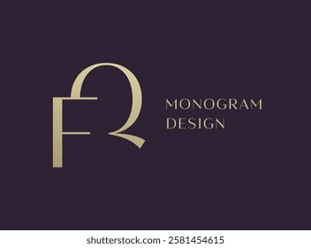 QF or FQ letter logo icon design. Classic style luxury initials monogram.