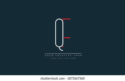 QF, FQ, Q, F abstract vector logo monogram template