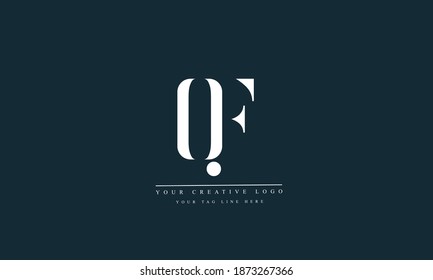 QF, FQ, Q, F abstract vector logo monogram template