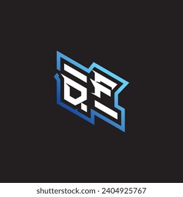 QF initial gaming team, youtube, twitch and clipart stock illustration logo