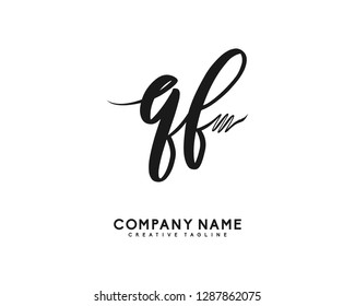 QF Initial Handwriting Logo Template Vector