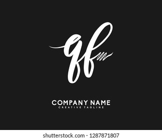 QF Initial Handwriting Logo Template Vector