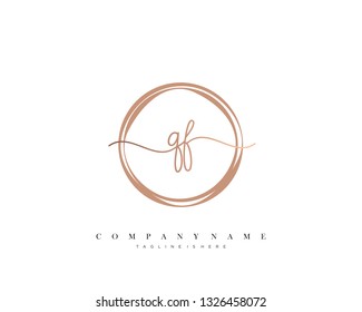 QF initial handwriting logo template vector